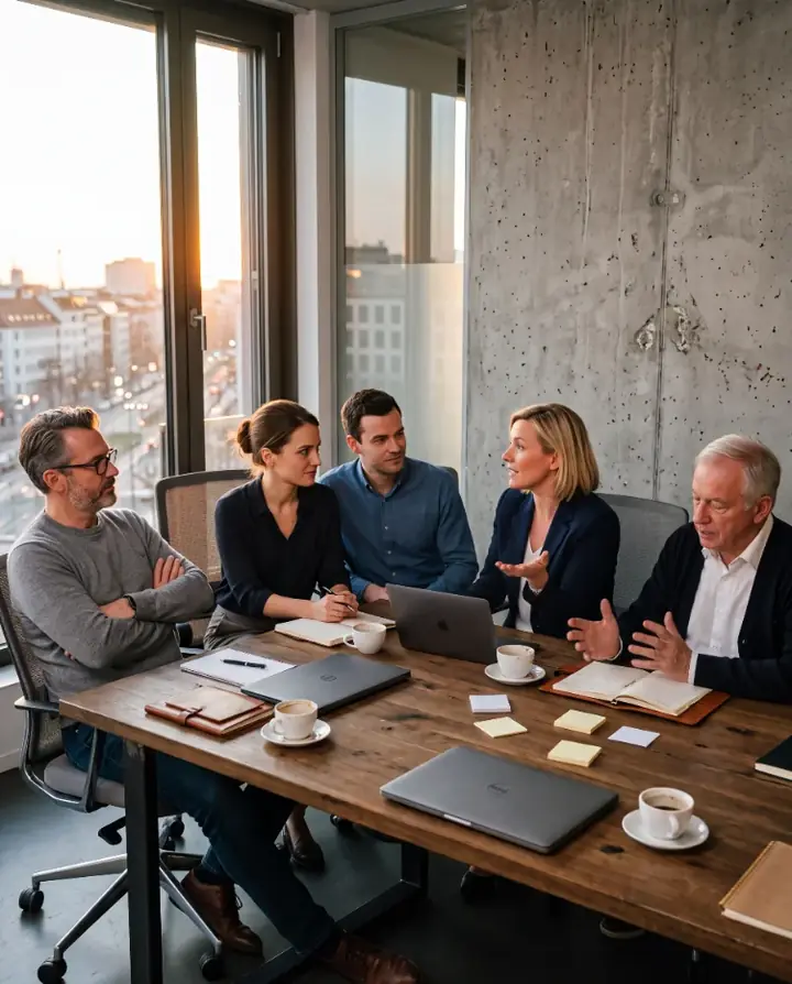 Equipa em reunião